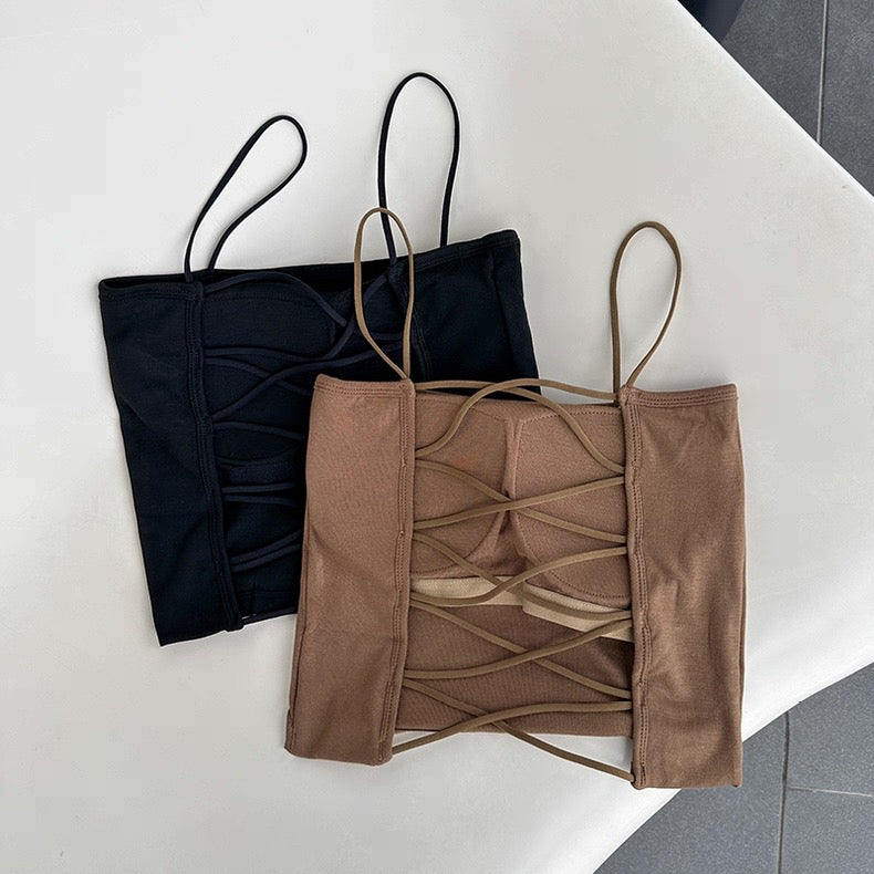 Shanghai Criss Cross Built-In Bra Top